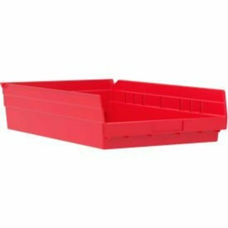 AKRO-MILS Nesting Storage Shelf Bin, Plastic, 30178, 11-1/8 in W in x 17-5/8 in D in x 4 in H, Red 30178RED